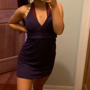 Purple Backless Prom Dress